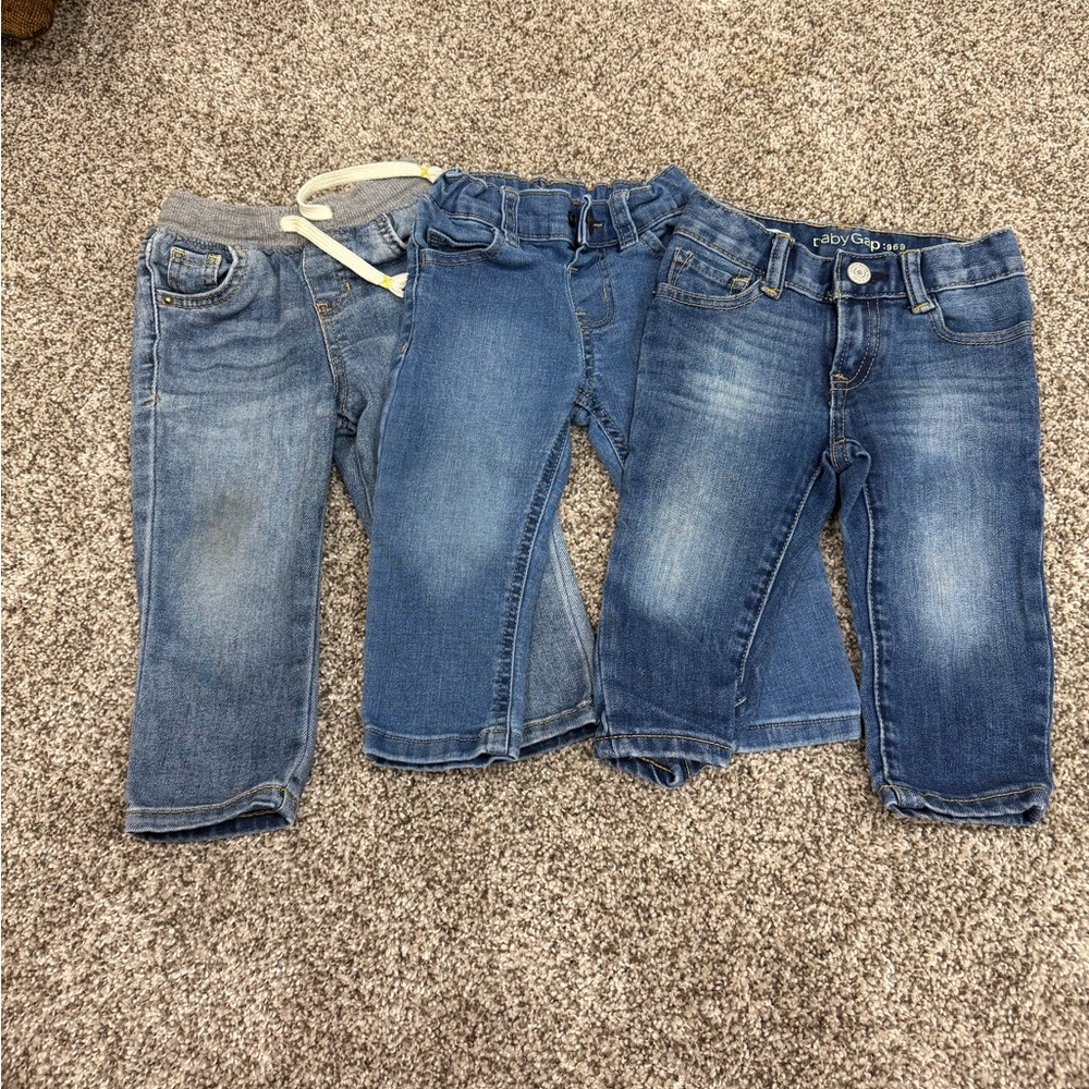 Toddler Blue Denim Jeans Trio
